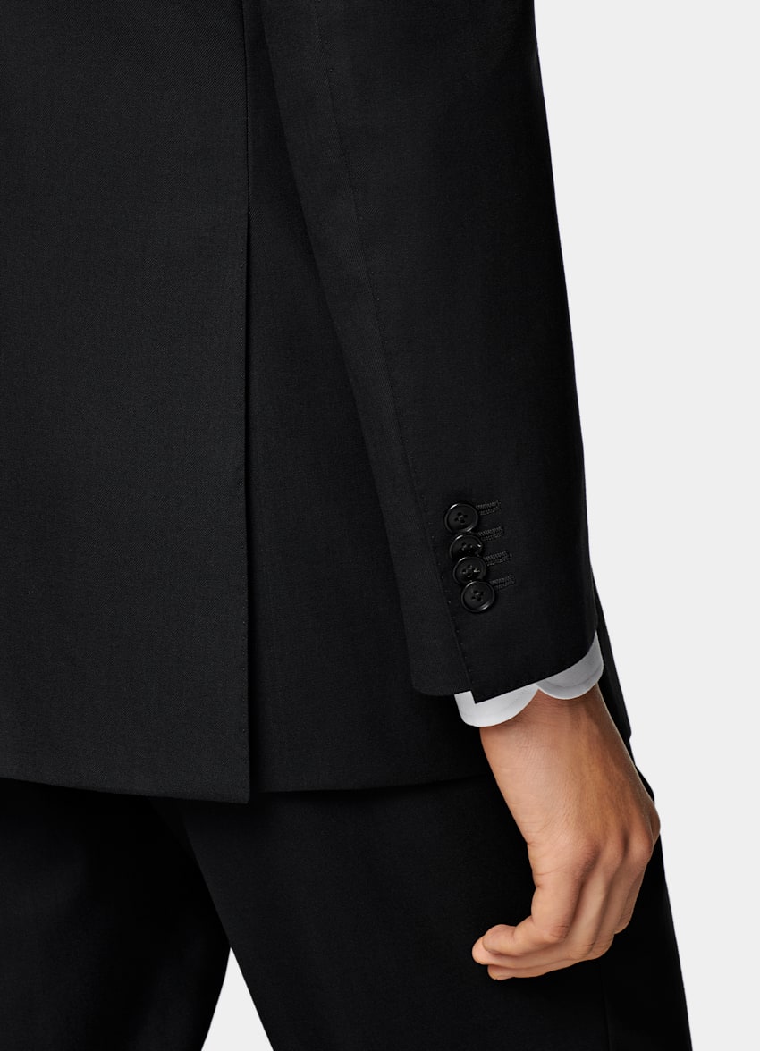 SUITSUPPLY All Season Pure S150's Wool by E.Thomas, Italy Black Tailored Fit Havana Suit