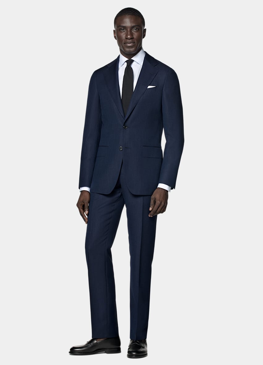 SUITSUPPLY All Season Pure S110's Wool by Reda, Italy Navy Perennial Tailored Fit Havana Suit