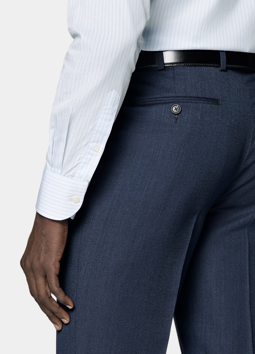 SUITSUPPLY All Season Pure S110's Wool by Reda, Italy Navy Perennial Tailored Fit Havana Suit