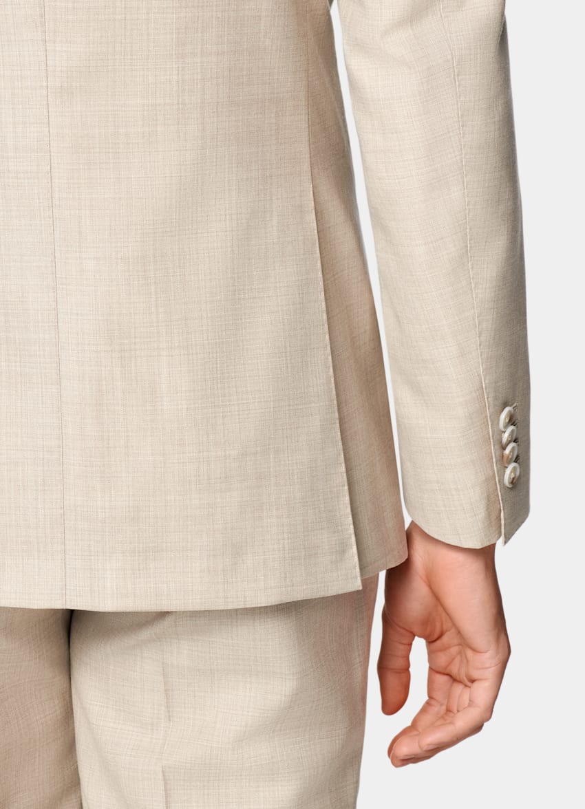 SUITSUPPLY All Season Pure S130's Wool by Delfino, Italy Sand Tailored Fit Havana Suit