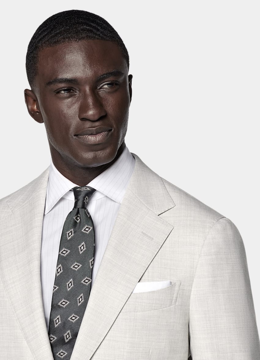 SUITSUPPLY All season Pure S130er Schurwolle by Drago, Italien Havana Anzug hellgrau Tailored Fit