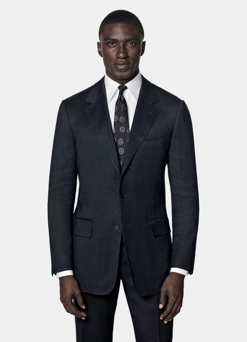 SUITSUPPLY Verano Lino y lana de Rogna, Italia Traje Milano azul marino corte Tailored