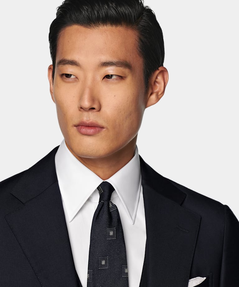 Navy Three-Piece Tailored Fit Havana Suit