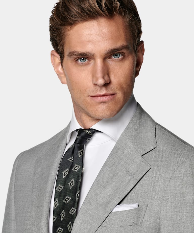 Costume Havana coupe Tailored gris clair