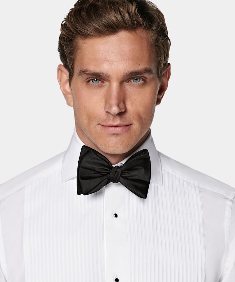 Smokinghemd weiss Plisseé Tailored Fit