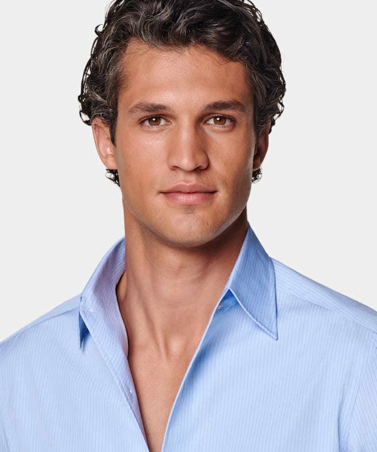 Chemise coupe Tailored bleu moyen à rayures