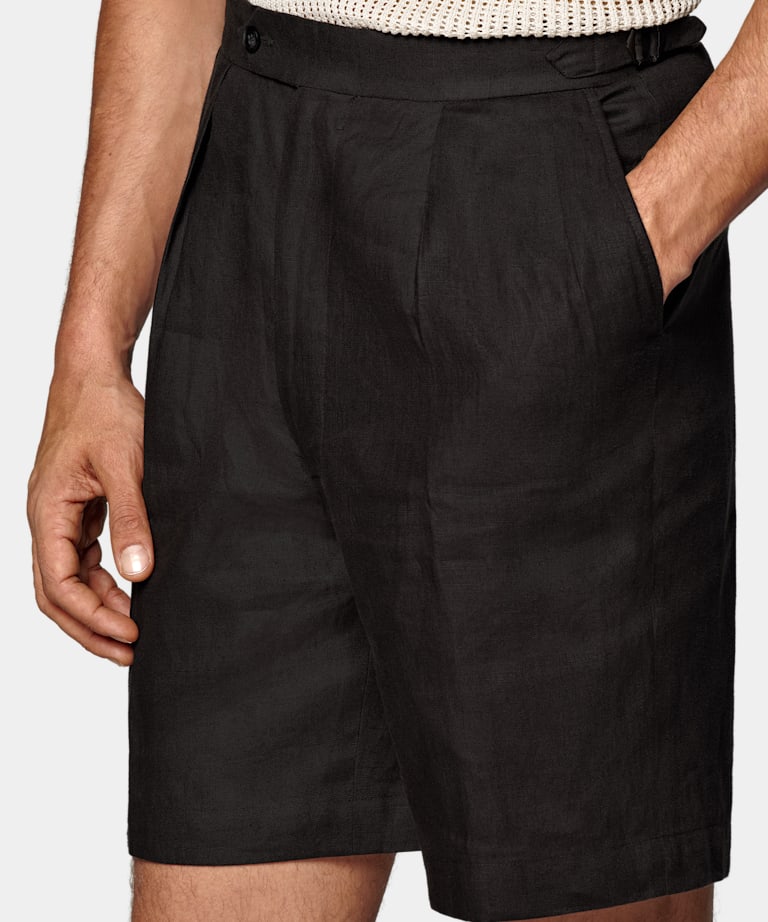 Dark Brown Straight Leg Shorts