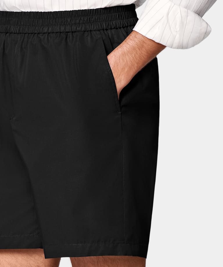 Black Straight Leg Shorts