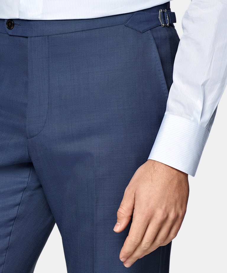 Costume Havana coupe Tailored bleu moyen