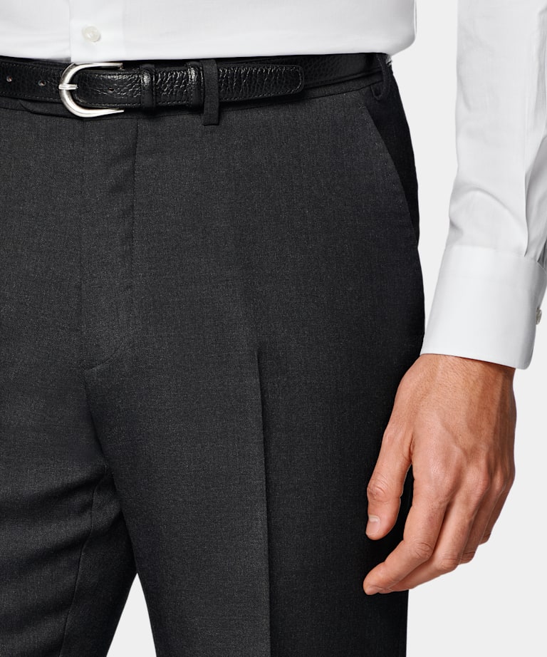 Dark Grey Perennial Slim Leg Straight Suit Trousers