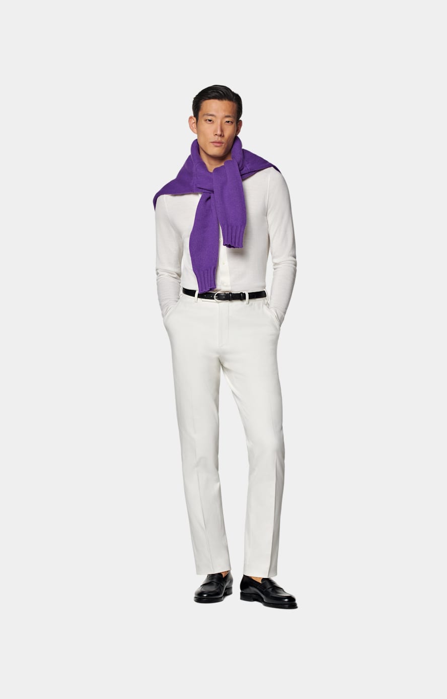 Off-White Long Sleeve Polo Cardigan