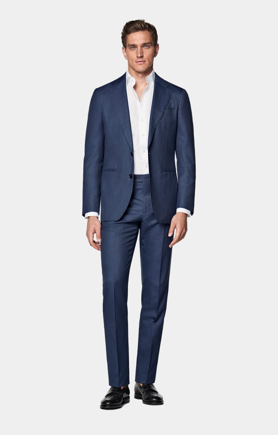 Light Grey Striped Poplin Tailored Fit Shirt