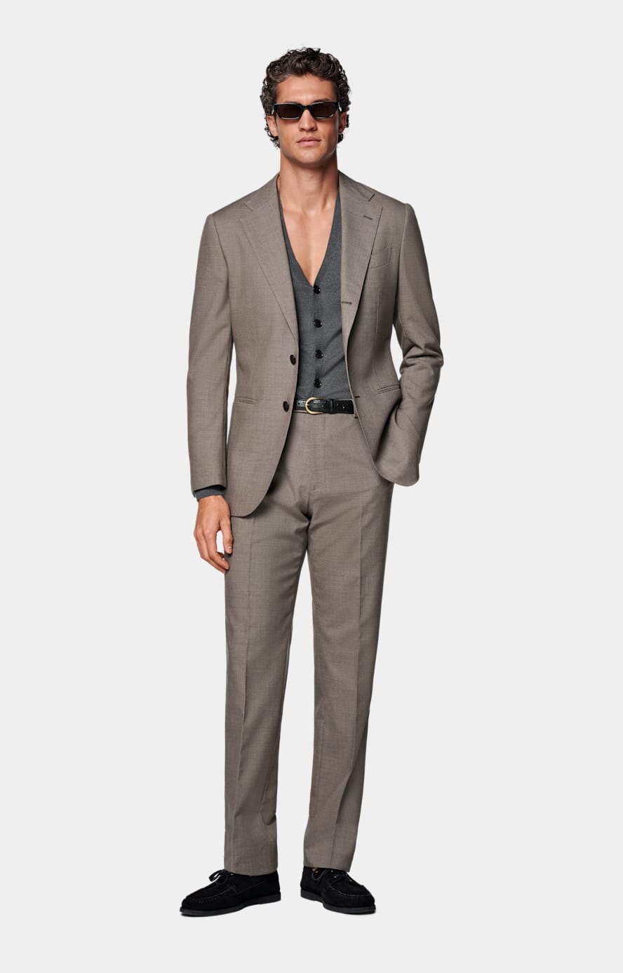 Taupe Tailored Fit Havana Suit
