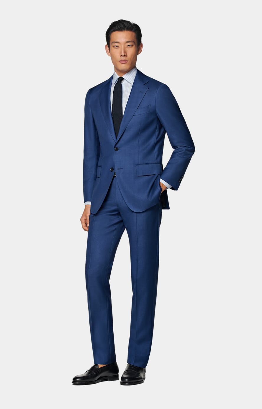 Veste de costume Havana coupe Tailored bleu moyen