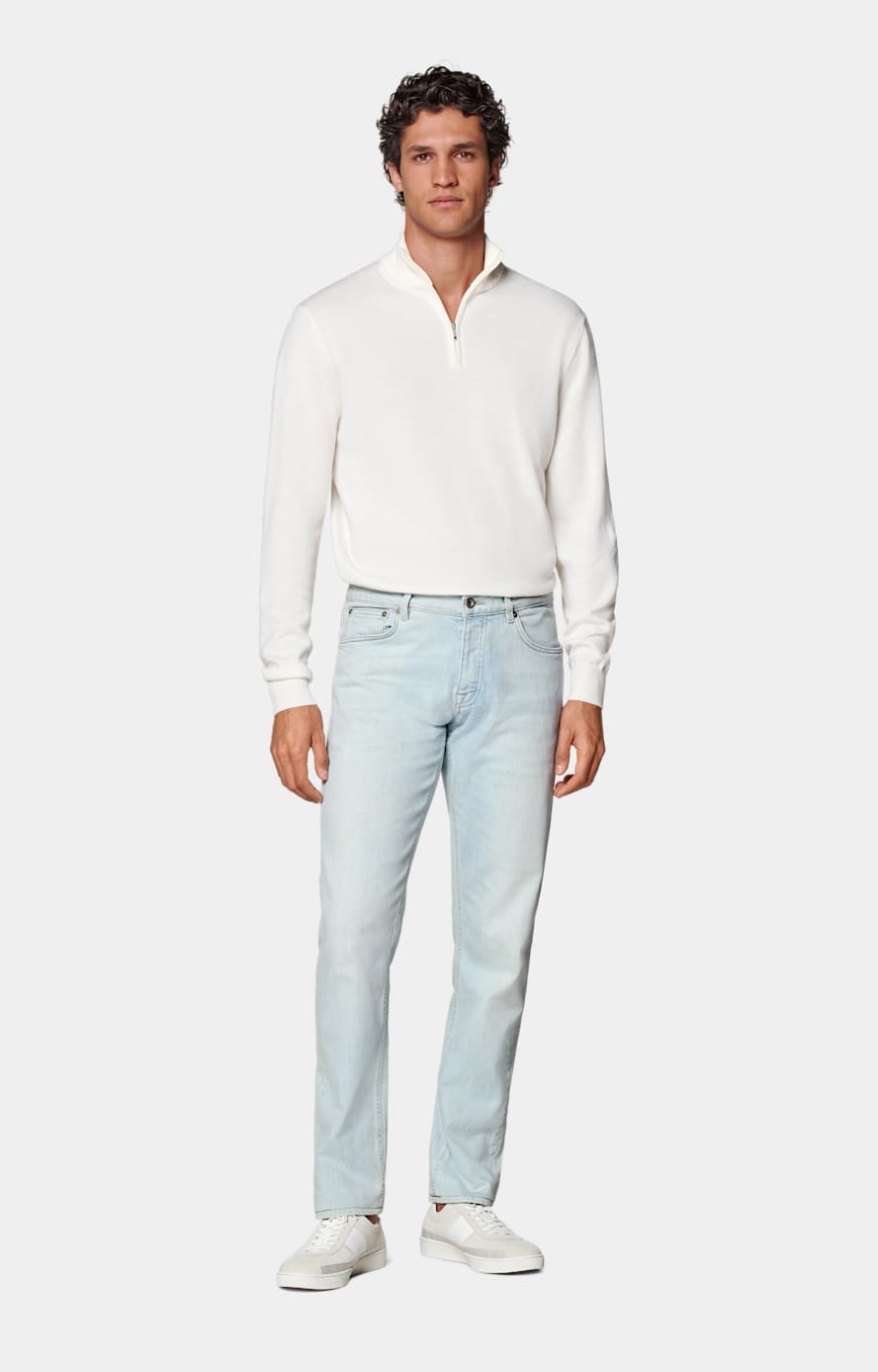 Off-White Merino Half Zip