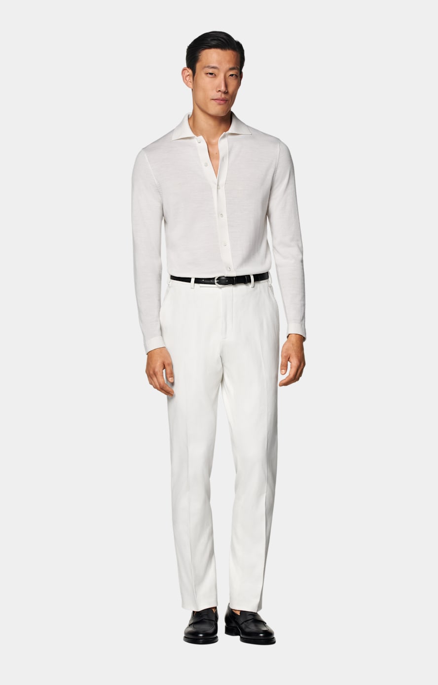 Off-White Long Sleeve Polo Cardigan